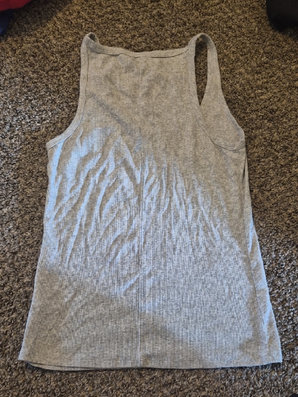 American Eagle Light Gray Ribbed Racerback Tank - Picture 2 of 3